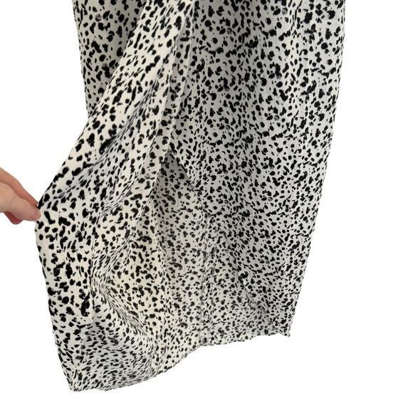 Shona Joy Berlin Cocktail Draped Midi Dress White & Black Speckled Size 4 - Picture 7 of 7